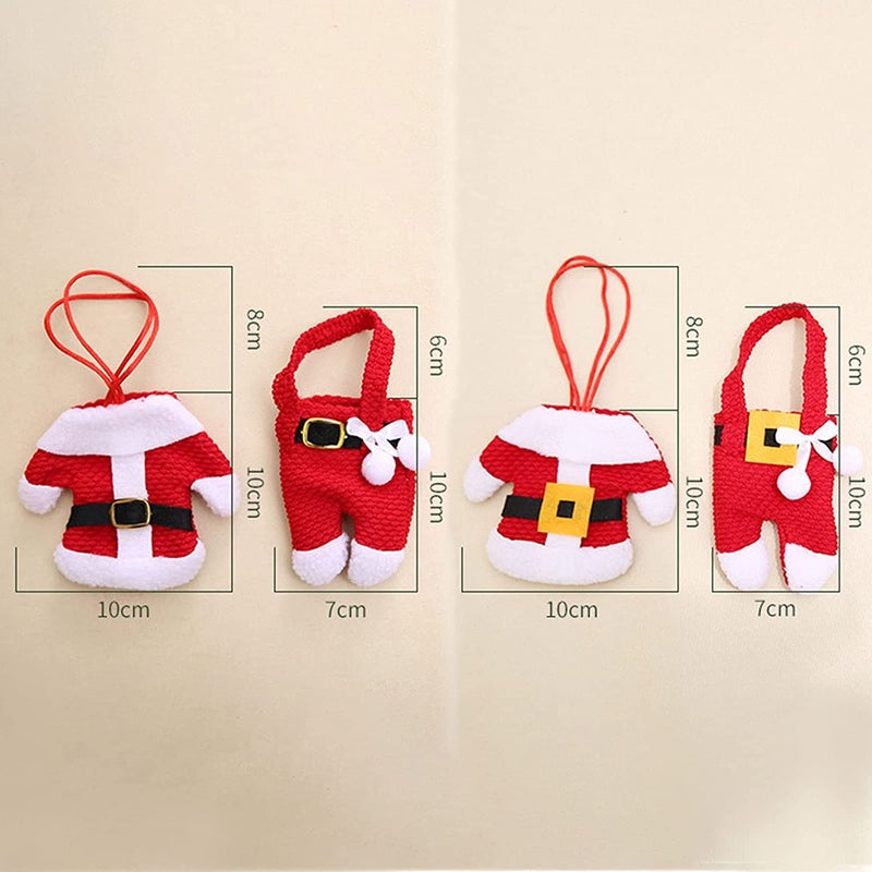 MSQ Christmas Decorations Table Decorations 4pcs Christmas Knife and Fork Covers Red Christmas Snowman Pants Xmas Party Dinner Novelty Decorations Best for Thanksgiving Day/Christmas - Image 3